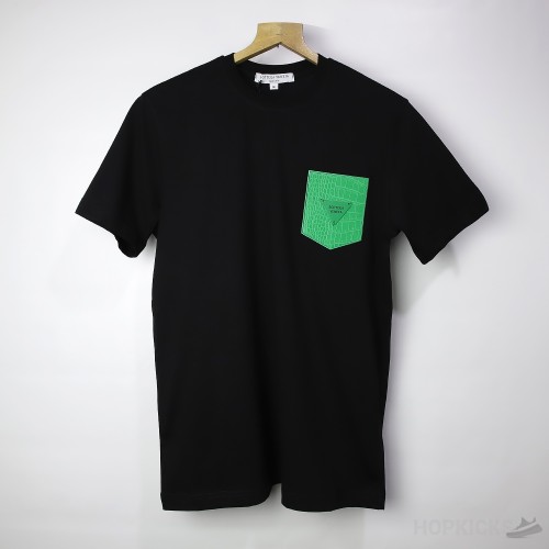 Bottega Veneta Green Logo Black T-Shirt